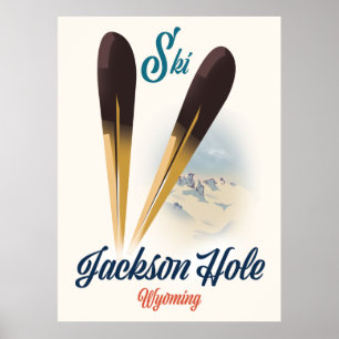 Jackson Hole Wyoming Skiposter Poster
