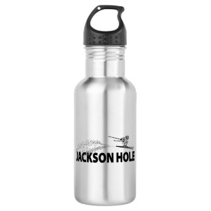Jackson Hole Wyoming Skispringer Edelstahlflasche