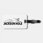 Jackson Hole Wyoming Skispringer Gepäckanhänger (Rückseite horizontal)