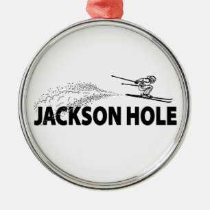 Jackson Hole Wyoming Skispringer Ornament Aus Metall