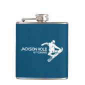 Jackson Hole Wyoming Snowboarder Flachmann (Vorderseite)