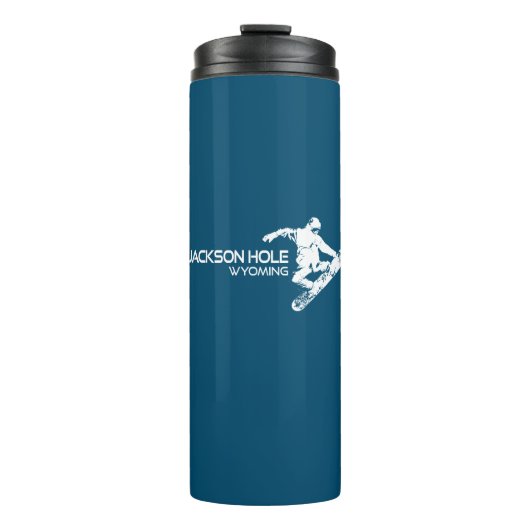 Jackson Hole Wyoming Snowboarder Thermosbecher (Vorderseite)