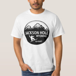 Jackson Hole Wyoming Snowboardkunst-Wertt-stück T-Shirt