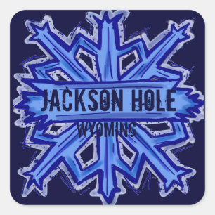 Jackson Hole Wyoming Snowflake Aufkleber