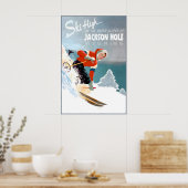 Jackson Hole Wyoming Travel Poster Tetons Snow Ski (Küche)