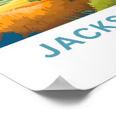 Jackson Hole Wyoming Travel Print Poster (Ecke)