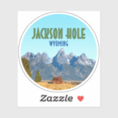 Jackson Hole Wyoming Vintag Aufkleber (Blatt)