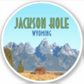 Jackson Hole Wyoming Vintag Aufkleber (Vorderseite)