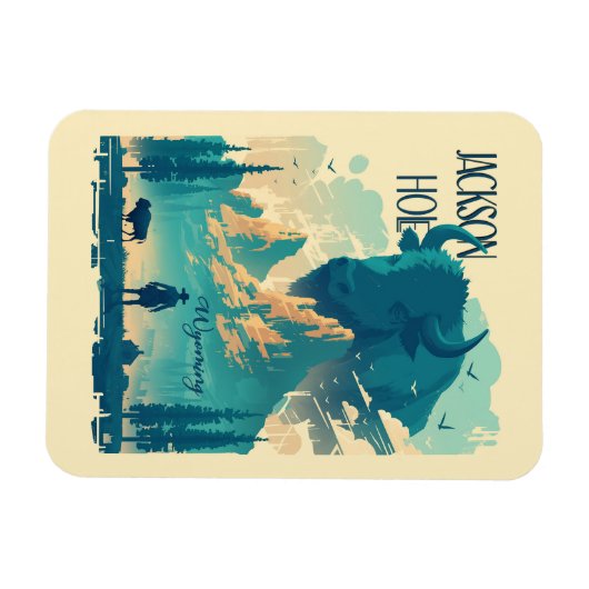 Jackson Hole Wyoming Vintag Magnet (Horizontal)