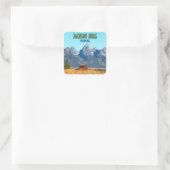 Jackson Hole Wyoming Vintag Quadratischer Aufkleber (Tasche)