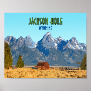 Jackson Hole Wyoming Vintage Poster