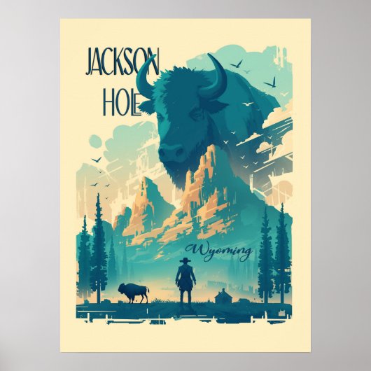 Jackson Hole Wyoming Vintage Poster (Vorne)