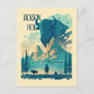 Jackson Hole Wyoming Vintage Postkarte