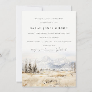 Jackson Hole Wyoming Watercolor Landscape Birthday Einladung
