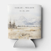 Jackson Hole Wyoming Watercolor Landscape Wedding Dosenkühler (Rückseite)