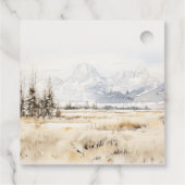 Jackson Hole Wyoming Watercolor Landscape Wedding Geschenkanhänger (Rückseite)