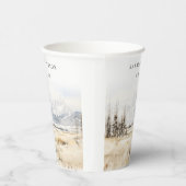 Jackson Hole Wyoming Watercolor Landscape Wedding Pappbecher (Rechts)