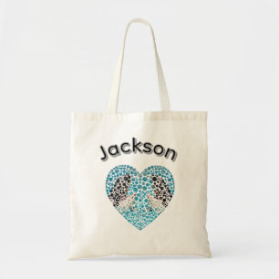 Jackson Jungenname mit Orca-Herz,, Tragetasche