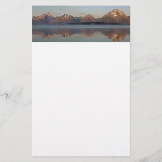 Jackson Lake Dam Reflection in Grand Teton Park Briefpapier (Vorderseite)
