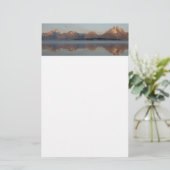 Jackson Lake Dam Reflection in Grand Teton Park Briefpapier (Stehend Vorderseite)
