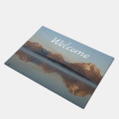 Jackson Lake Dam Reflection in Grand Teton Park Fußmatte (Schrägansicht)