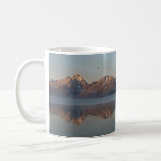 Jackson Lake Dam Reflection in Grand Teton Park Kaffeetasse (Links)