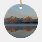 Jackson Lake Dam Reflection in Grand Teton Park Keramikornament (Vorne)