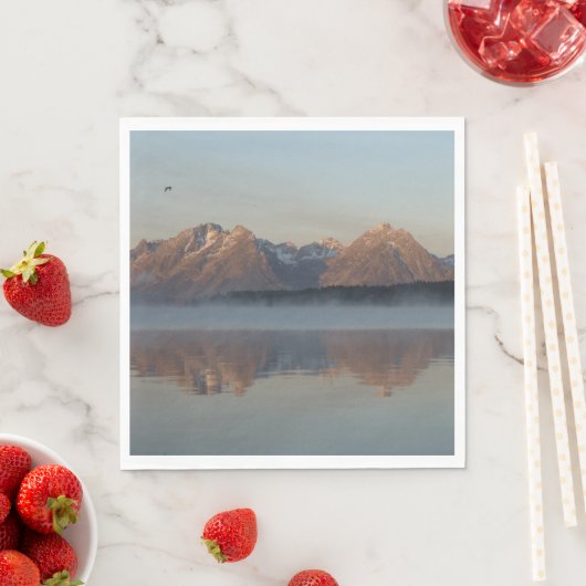 Jackson Lake Dam Reflection in Grand Teton Park Serviette (Beispiel)