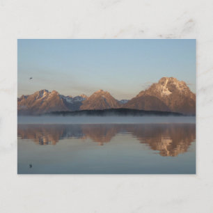 Jackson Lake Damm Reflexion im Grand Teton Park Postkarte