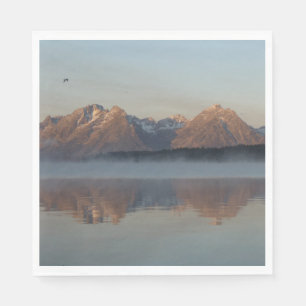 Jackson Lake Damm Reflexion im Grand Teton Park Serviette