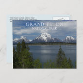 Jackson Lake, schneebedeckte Gipfel, Grand Teton Postkarte (Vorne/Hinten)