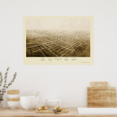 Jackson, MI Panoramic Map - 1868 Poster (Küche)