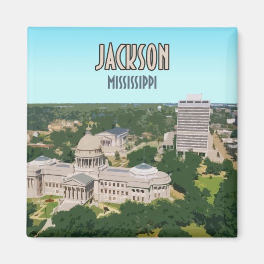 Jackson Mississippi Hauptstadt Downtown Magnet (Vorne)