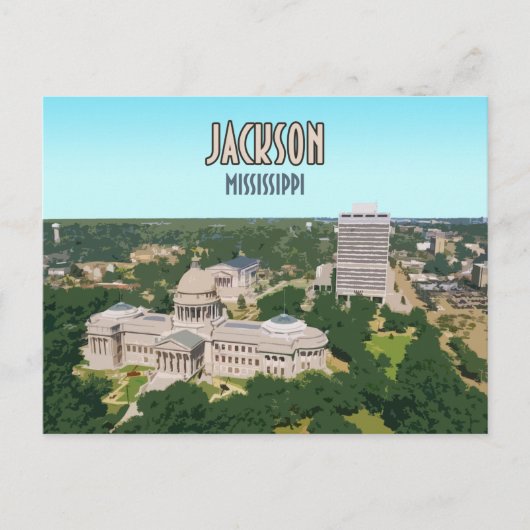 Jackson Mississippi Hauptstadt Downtown Postkarte (Vorderseite)