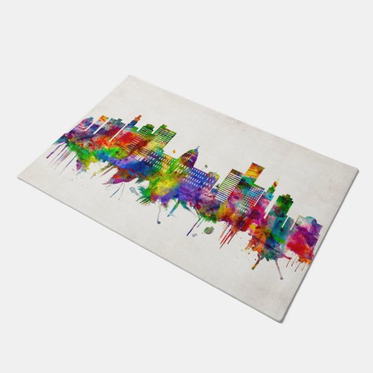 Jackson Mississippi Skyline Fußmatte (Schrägansicht)