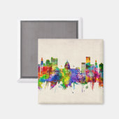 Jackson Mississippi Skyline Magnet (Vorderseite/Rückseite)