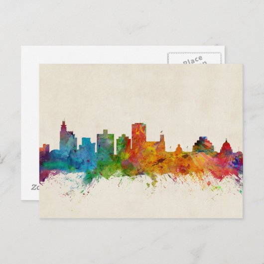 Jackson Mississippi Skyline Postkarte (Vorne/Hinten)