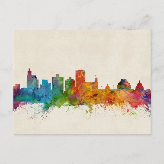 Jackson Mississippi Skyline Postkarte (Vorderseite)