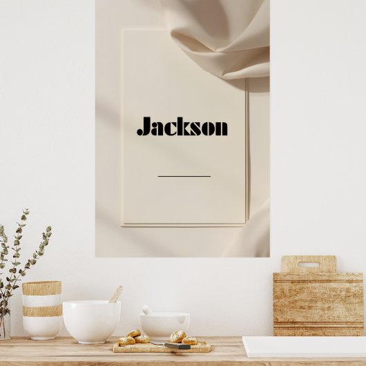 Jackson Modern Name Poster – Clean Minimal Typogra (Küche)