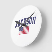 Jackson MS US Flag Runde Wanduhr (Winkel)