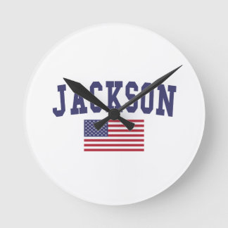 Jackson MS US Flag Runde Wanduhr