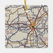 Jackson MS Vintag Map Keramikornament (Vorderseite)