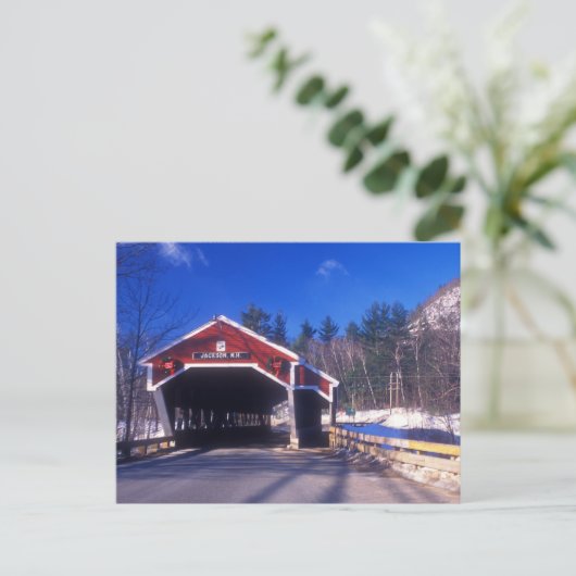 Jackson NH Covered Bridge Postkarte (Stehend Vorderseite)