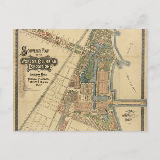 Jackson Park & Midway Plaisance, Chicago, Illinois Postkarte (Vorderseite)