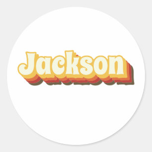 Jackson Retro Vintage Text Runder Aufkleber