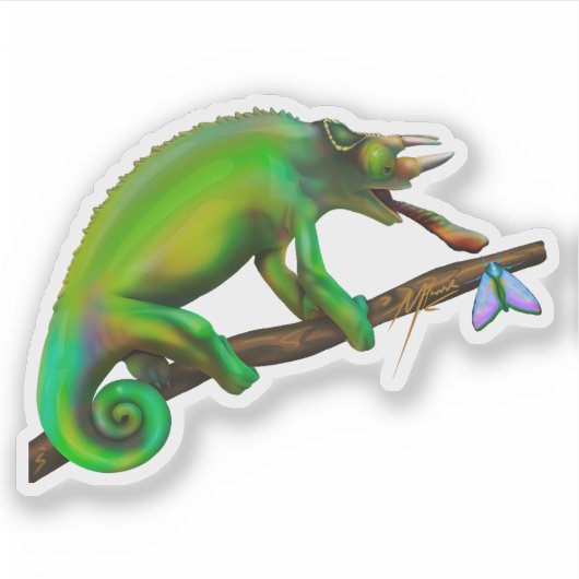 Jackson’s Chameleon Aiming  Aufkleber (Vorderseite)