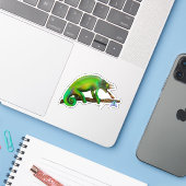 Jackson’s Chameleon Aiming  Aufkleber (Laptop mit iPhone)