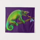 Jackson’s Chameleon Aiming Wandteppich (Vorderseite (Horizontal))