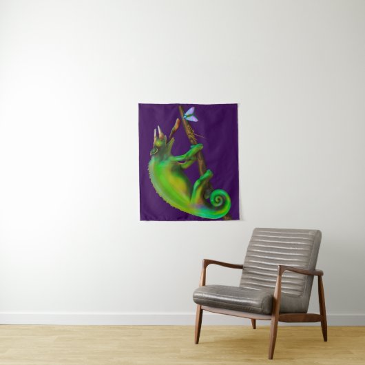 Jackson’s Chameleon Aiming  Wandteppich (Beispiel)