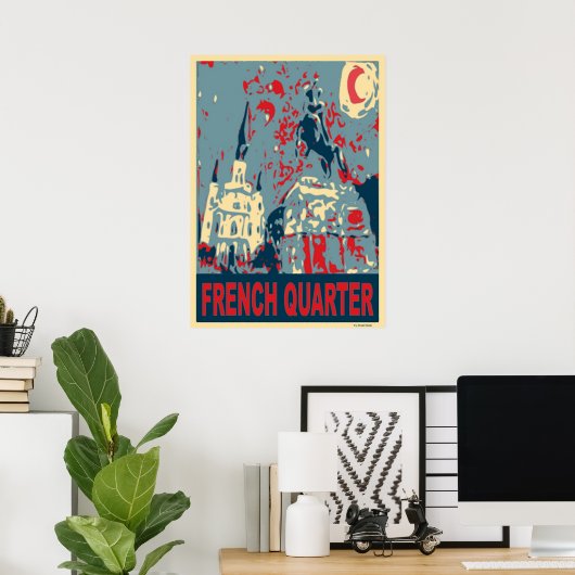 Jackson Square in Blue Poster (Heimbüro)